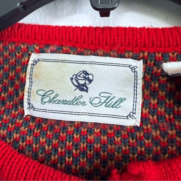 Vintage Chandler Hill Plaid Cardigan Sweater Tartan Knit with Gold Buttons - Picture 6 of 9